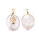 Colgantes naturales de perlas cultivadas de agua dulce PEAR-E013-21D-1