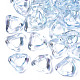 透明樹脂指輪  ABカラーメッキ  三角形  ライトスカイブルー  内径：11mm X-RJEW-T013-005-E06-2