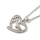 Ожерелья с подвеской в виде сердца из латуни с цирконием ко Дню матери NJEW-R263-03A-P-1