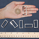 Gorgecraft 1 boîte de 20 anneaux rectangulaires plats en métal de 35 mm de longueur intérieure robuste en alliage d'argent boucle boucle pour sac à bagages DIY-GF0006-12D-4