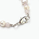 Natürlichen Rosenquarz Perlen Armbänder BJEW-JB03858-04-3