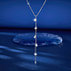 Ожерелья-лариаты для женщин с родиевым покрытием из серебра 925 пробы с прозрачными циркониями AM0102-2