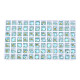 ガラスラインストーンカボション  ネイルアートの装飾の付属品  多面カット  正方形  ライトブルー  8x8x4.5mm MRMJ-N029-02B-03-1