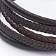 Плетеный кожаный шнур многожильных браслеты BJEW-F291-08B-2