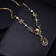 Les femmes de la mode des bijoux zinc colliers déclaration alliage strass bib NJEW-BB15100-5