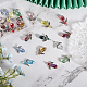48pcs pendentifs en verre galvanoplastie 12 couleurs PALLOY-AB00110-4