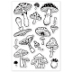 GLOBLELAND Vintage Mushrooms Background Clear Stamps Realistic Mushrooms Silicone Clear Stamp Seals for Cards Making DIY Scrapbooking Photo Journal Album Decoration DIY-WH0167-56-1128-8