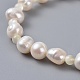 Pulseras elásticas de perlas naturales para pulseras hijas BJEW-JB04366-01-2