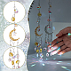 Ahadermaker 2 pièces 2 couleurs cristal ab lustre verre octogone pendentif décorations HJEW-GA0001-40-3