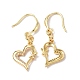 Boucles d'oreilles pendantes en forme de cœur avec zircon cubique transparent et papillon EJEW-B017-09G-2