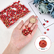 OLYCRAFT 147Pcs Natural Howlite Beads 8mm Red Round Gemstone Beads Smooth Stone Beads for Necklace Bracelet and Jewelry Making G-OC0002-65-2
