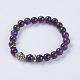 Natural Amethyst Beads Stretch Bracelets BJEW-E325-D25-1