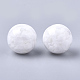 樹脂ビーズ  天然石風チップスタイル  ラウンド  ホワイト  16mm  穴：2.5mm RESI-T026-16mm-09-2