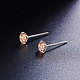 SHEGRACE Rhodium Plated 925 Sterling Silver Four Pronged Ear Studs JE420E-03-3