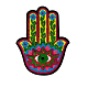 Hamsa Hand with Evil Eye Computerized Embroidery Cloth Iron on/Sew on Sequin Patches WG63761-05-1