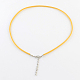 2mm Faux Suede Cord Necklace Making with Iron Chains & Lobster Claw Clasps X-NCOR-R029-M-4