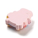 豚をテーマにした不透明樹脂カボション  ローラー付きの面白い豚  ピンク  24.5x23.5x8.5mm RESI-H154-01B-2