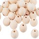 Playbox 25mm Unpainted Round Wooden Beads (50 Pieces) WOOD-PH0008-69-LF-1