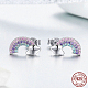 Boucles d'oreilles clous en argent sterling rhodié et 925 oxyde de zirconium EJEW-FF0011-02-7
