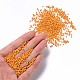 ガラスシードビーズ  不透明な色の光沢の  ラウンド  ダークオレンジ  2mm  穴：1mm  約30000個/ポンド SEED-A012-2mm-130-4