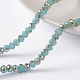 Half Plated Faceted Rondelle Electroplate Imitation Jade Glass Bead Strands X-EGLA-D020-4x3mm-38-1