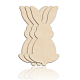 Benecreat ウサギの木のカットアウト 3 個  11.7x5.8 インチの未完成木製バニータグ装飾品 DIY アートクラフト用  焼き絵  装飾  結婚式  絵の看板 HJEW-WH0070-009-1