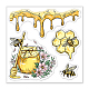 GLOBLELAND Honey Bee Clear Stamps for DIY Scrapbooking Honeypot Honeycomb Silicone Stamp Seals Transparent Stamps with Colorful Back Sheet for Cards Making Photo Album Journal 3.9x3.9inch DIY-WH0486-059-1