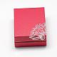 Silver Tone Flower Cardboard Jewelry Set Box CBOX-R036-03-2