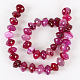 Glossy Dyed Natural Agate Rondelle Bead Strands G-E212-05-2