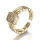 Brass Micro Pave Clear Cubic Zirconia Cuff Rings RJEW-H538-02G-D-3