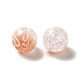 Perles acryliques craquelées peintes en spray bicolore OACR-G029-02G-2