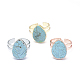 Natural Turquoise Cuff Rings RJEW-P066-04-1