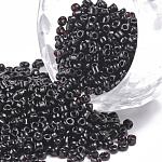 Abalorios de la semilla de cristal, colores opacos semilla, pequeñas cuentas artesanales para hacer joyas de diy, redondo, negro, 2mm, agujero: 1 mm, aproximamente 30000 unidades / libra