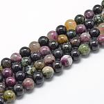 Natürlichen Turmalin Perlen Stränge, Klasse A, Runde, 8~9 mm, Bohrung: 1 mm, ca. 45~48 Stk. / Strang, 15.7 Zoll