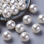 Imitated Pearl Acrylic Beads, Round, Creamy White, 16mm, Hole: 2mm, about 220pcs/500g
