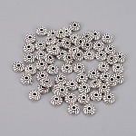 Tibetan Style Alloy Spacer Beads, Flat Round, Antique Silver, Lead Free & Cadmium Free, 6x6x2mm, Hole: 1mm
