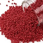 Cuentas redondas toho 11/0, Abalorios de la semilla japonés, (45af) cereza helada opaca, 2.2mm, agujero: 0.8 mm, aproximamente 5555 unidades / 50 g