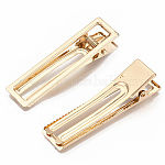 Fornituras de pelo clip de piel de cocodrilo de hierro, dorado, 60x18x12mm