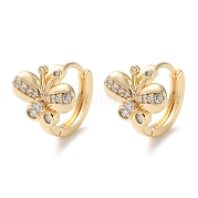 Латунные серьги-кольца из прозрачного кубического циркония EJEW-C121-15G