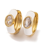 Серьги из латуни с эмалью кубического циркония EJEW-S219-14G-04