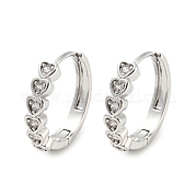 Серьги-кольца из латуни с цирконием EJEW-G363-10P