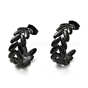 Серьги-гвоздики в виде листьев EJEW-G293-03EB