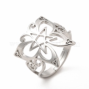 304 Stainless Steel Butterfly with Star Adjustable Ring for Women RJEW-B027-08P