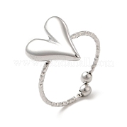 304 кольцо из нержавеющей стали с открытым сердцем для женщин RJEW-E066-09P