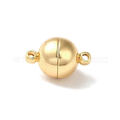 Cierres magnéticos de latón, Sin cadmio y níque y plomo, bola, real 18k chapado en oro, 16x10mm, agujero: 1.5 mm