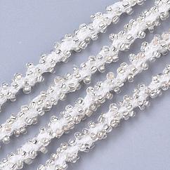 Cavi rocaille, con corde in poliestere, 6-ply, foro rotondo, verga d'oro pallido, 6mm, circa 32.8 iarde (30 m)/fascio