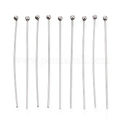 Épingles à tête en acier inoxydable 304, couleur inoxydable, 40mm, tête: 2 mm, 100 pièces / kit