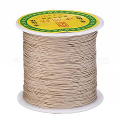 Fil de nylon tressé, Cordon à nouer chinois pour la création de bijoux en perles et macramé., burlywood, 0.5mm, environ 150 yards / rouleau