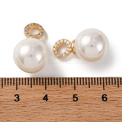 Placage de crémaillère en laiton micro pavé pendentifs en zircone cubique claire&nbsp;KK-B103-01A-G