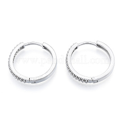 Aretes de aro con bisagras de circonita cúbica transparente&nbsp;EJEW-N011-112P